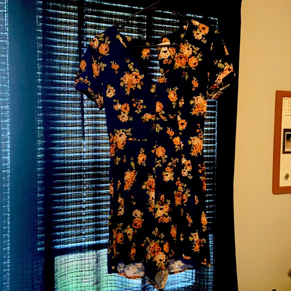 Blue/floral romper